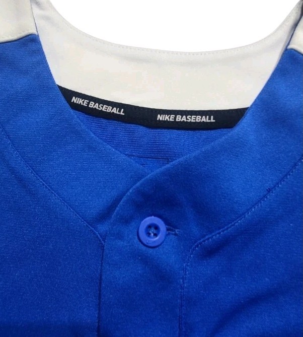 Nike Team Baseball Practice Blue One Button Henley Men's Size Medium gallery
