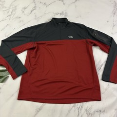 North Face Mens Flight Series 1/4 Zip Shirt Size L Black Red Vapor Wick Flawed