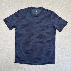 Under Armour UA Rush T-Shirt Mens Medium Blue Camo Short Sleeve Athletic 6009761