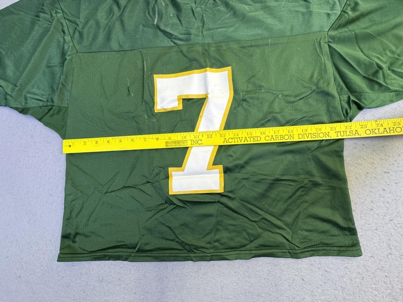 DeLong Football Jersey Mens Large Green Mesh Practice #7 V Neck Raglan Top gallery