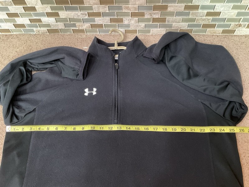 Mens Under Armour Pullover 1/4 Zip Fleece Sz Large Black Hiking Outdoors gallery