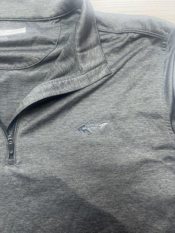 Greg Norman Pullover Mens Large Gray Long Sleeve 1/4 Zip Golf Top Stretch gallery