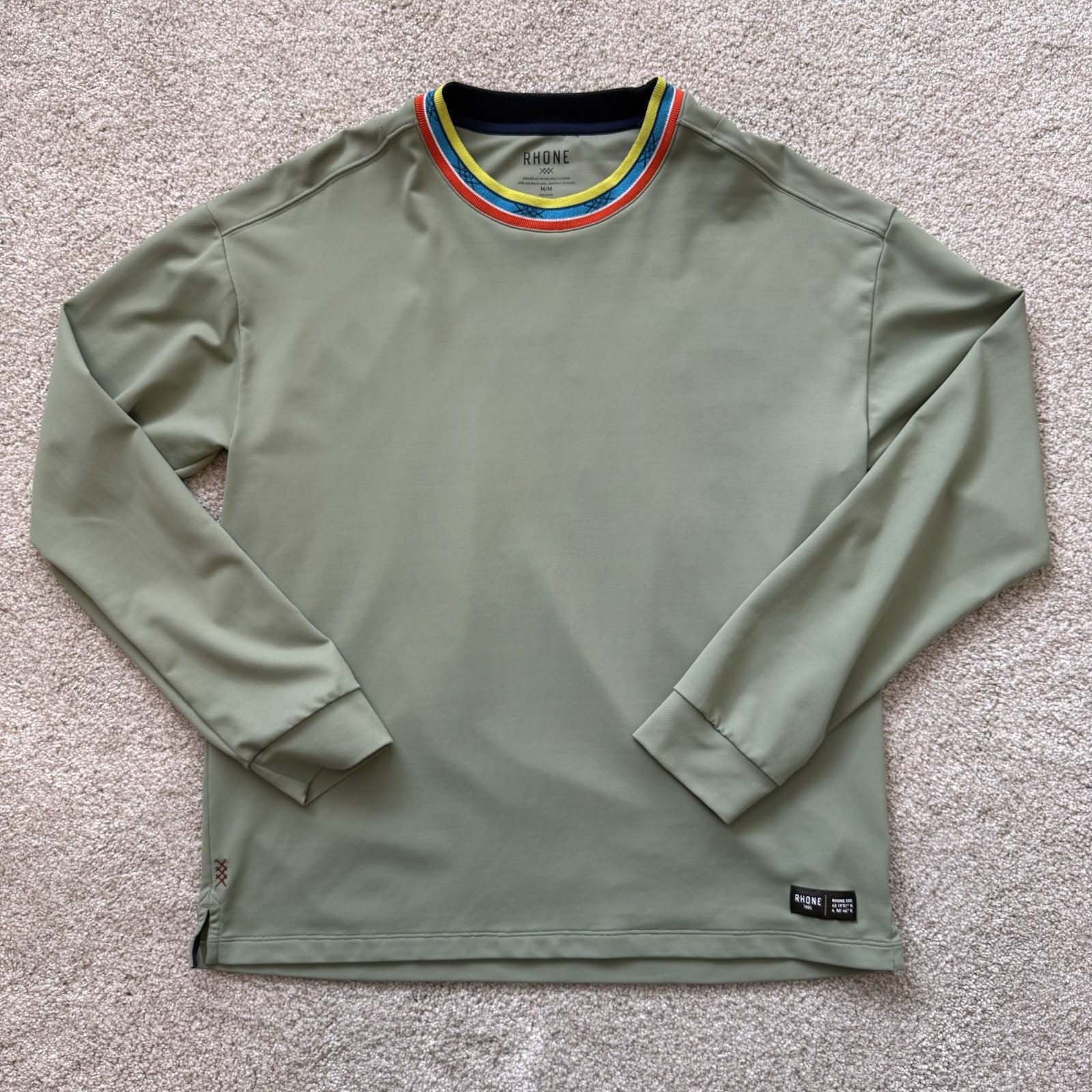 Rhone Retro Session Mock Neck Lightweight Insulating Midlayer Green Men’s Medium gallery