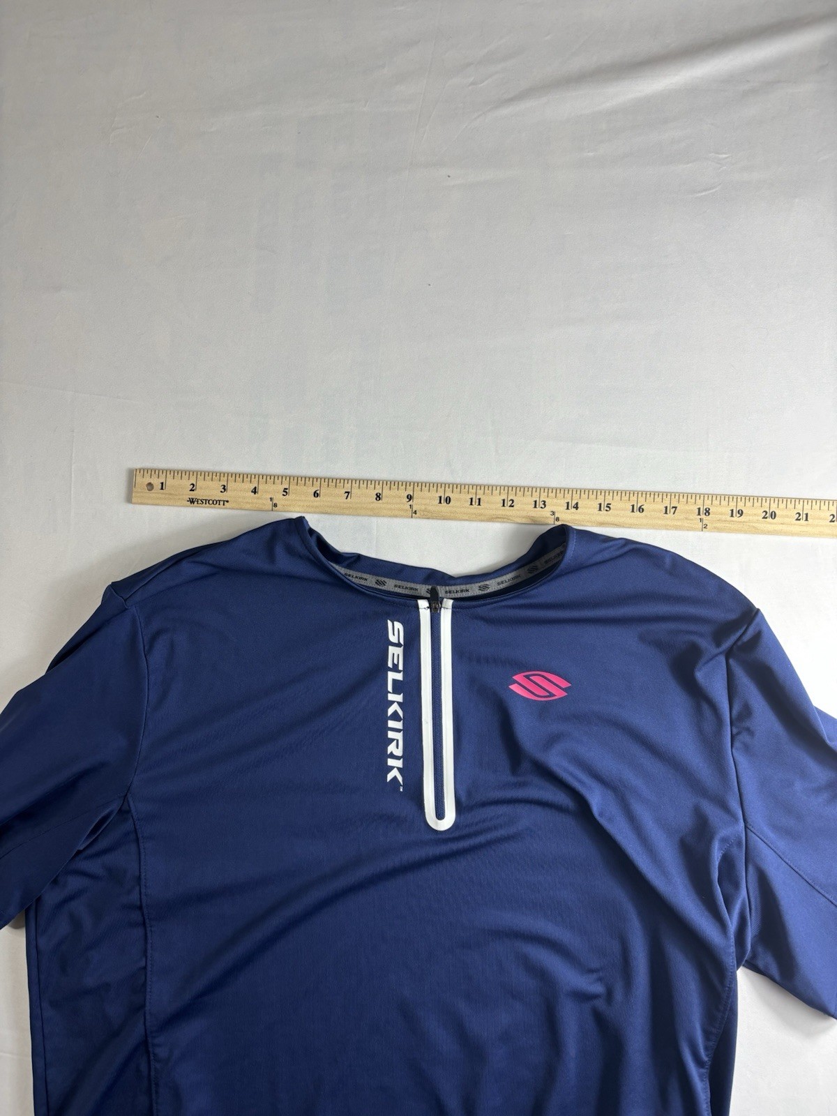Selkirk Men Pro Line Performance Shirt 1/4 Zip Size 2x Blue Pink 0014 gallery