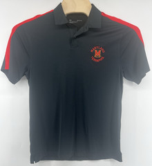 Under Armour Univ Of Maryland Polo Shirt Mens Medium Black Red Short Sleeved