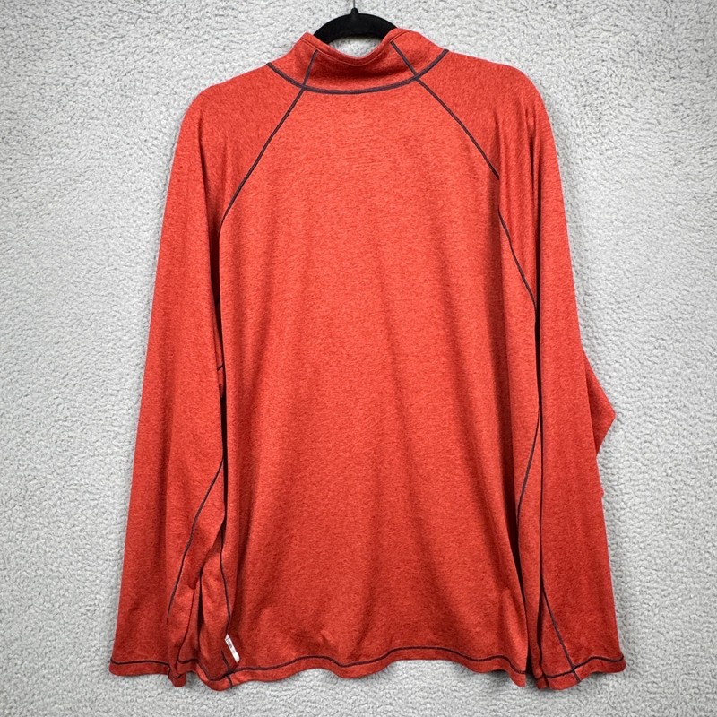 LL Bean Shirt Mens 3XL Orange Quick Dry Trail Tee 1/4 Zip Pullover Performance gallery