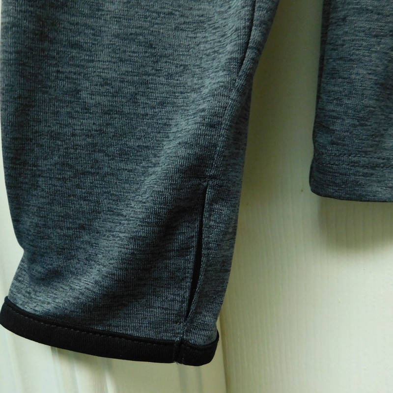 BCG Pullover 1/4 Zip Activewear Charcoal Gray L/S Thumb Holes Jersey Knit Mens L gallery