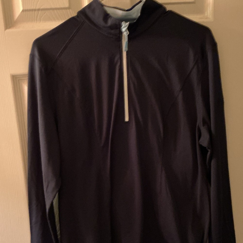 Southern Tide Women’s L Navy Blue 1/4 Zip Pullover Mock Neck w/ Thumbholes