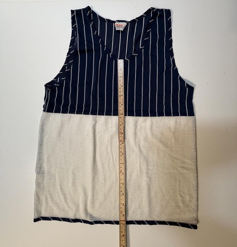 Team 1 Sportswear Navy White Stripe Colorblock Sleeveless Dress gallery