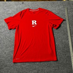 Nike T-Shirt Mens L Red Rutgers Scarlet Knights Dri-Fit Athletic Performance