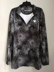 Bad Birdie Golf 1/4 Zip Pullover Jacket Mens XXL / 2XL Gray Palm Leaves UPF 50