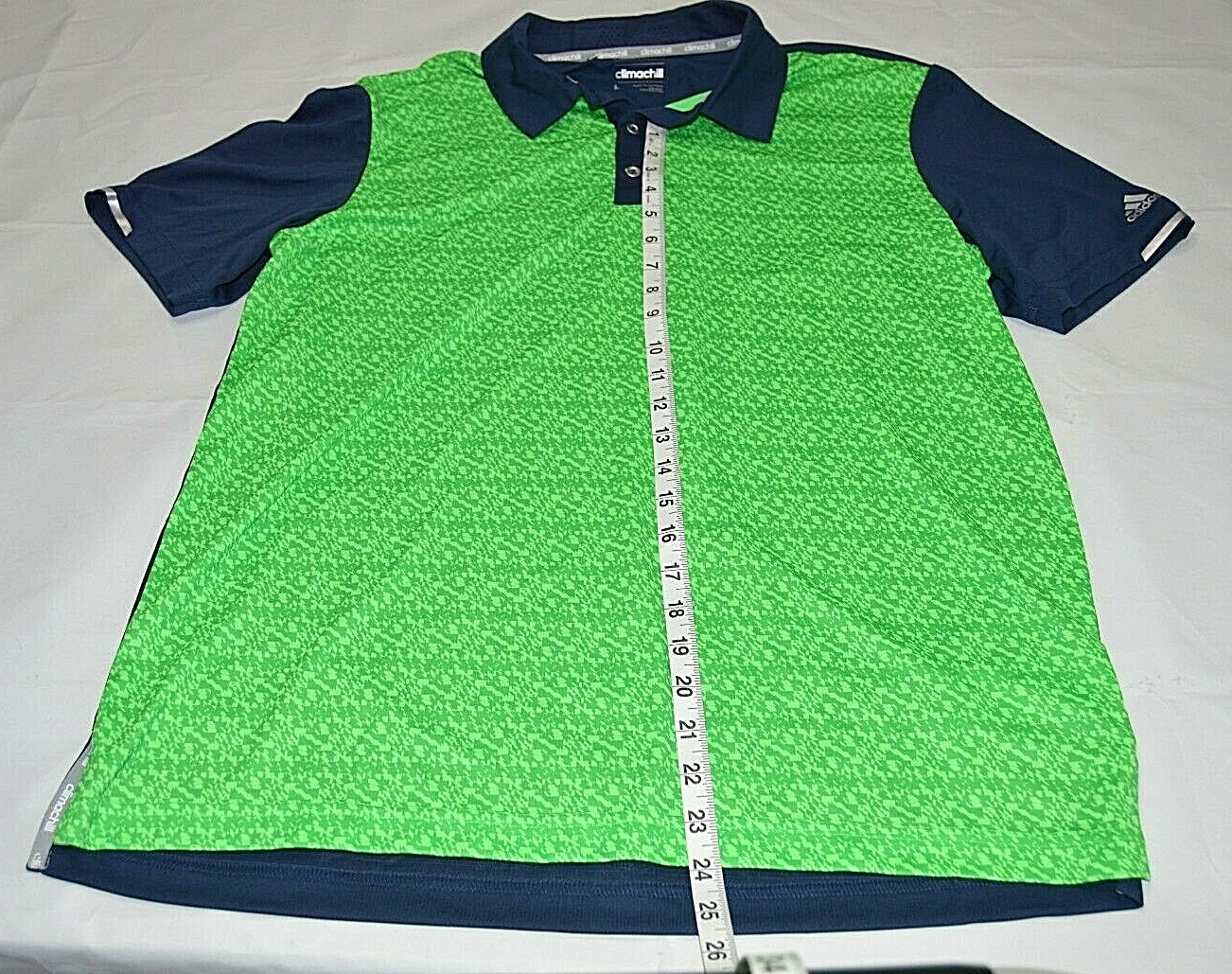 Adidas Climachill Men's Performance Golf Polo Shirt Short Sleeve Green Blue L gallery