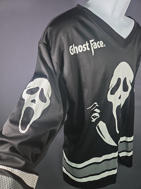 Scream Ghost Face Jersey Black V Neck Size XL Licensed Halloween Regular Fit gallery