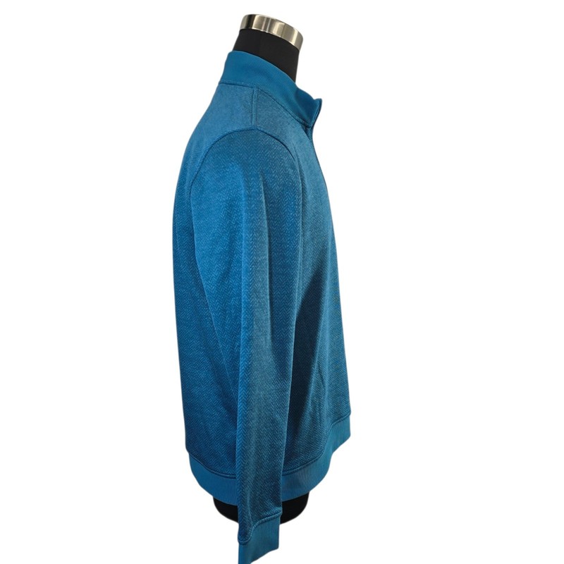 Under Armour Men's Blue Herringbone 1/4 Zip ColdGear Pullover Sweatshirt XL gallery