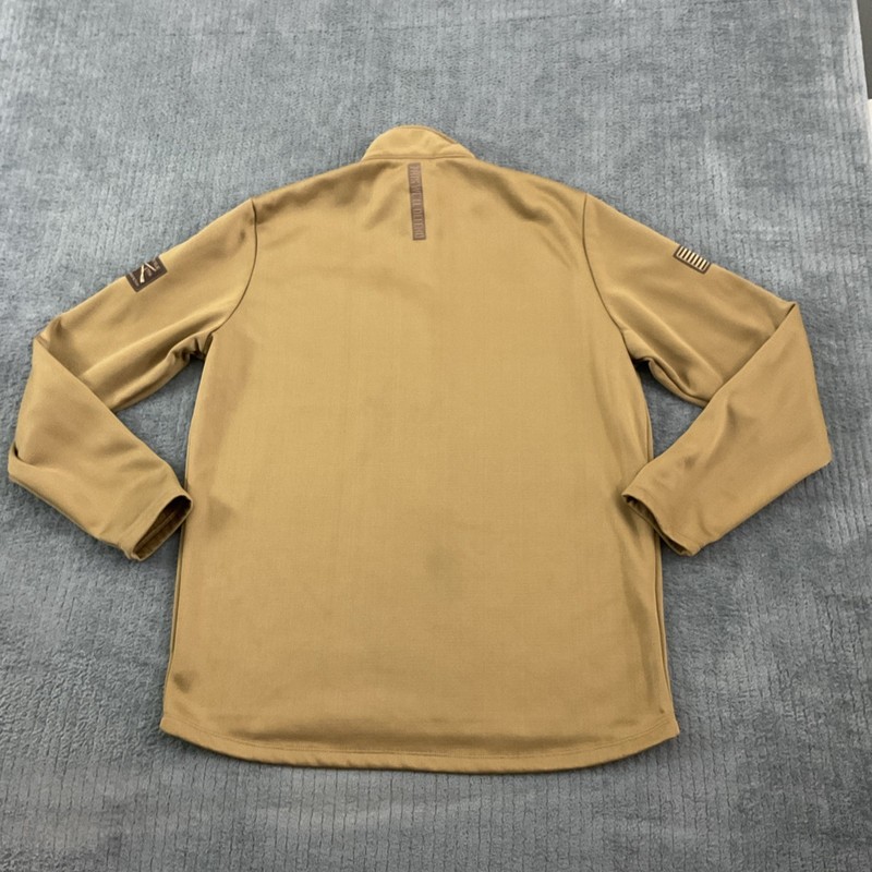 Grunt Style 1/4 Zip Pullover Large Gold Waffle Jacket Flag Patch Performance gallery