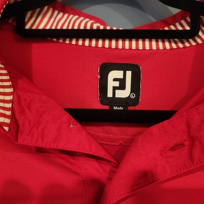 FootJoy Fj Polo Mens Large Cardinal Red Pro Dry Isle Golf Shirt Spandex Blend gallery