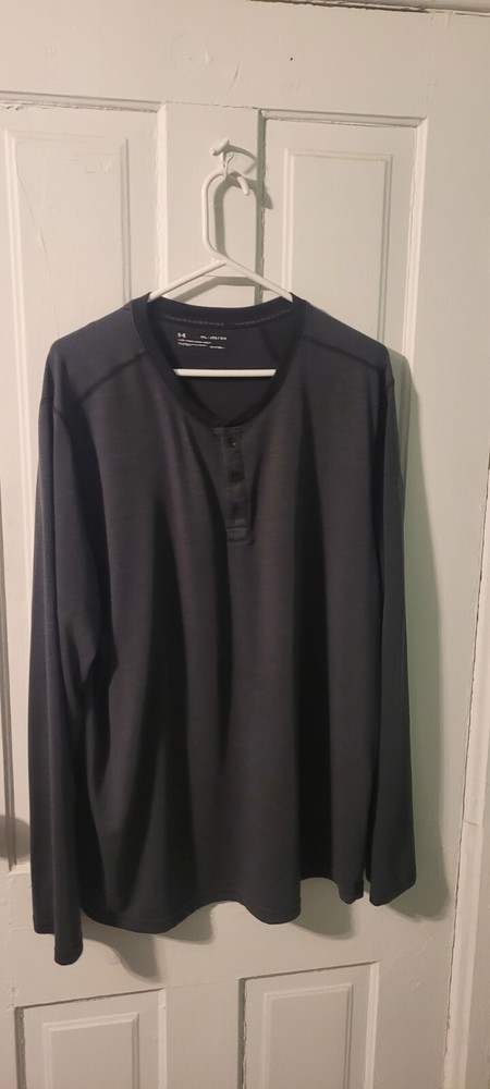 Under Armour Size 2X Darkgray/black Threadborne Long Sleeved Shirt