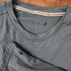 Smartwool Mens Merino Wool Baselayer Long-Sleeve Blue Teal Size Large Euc