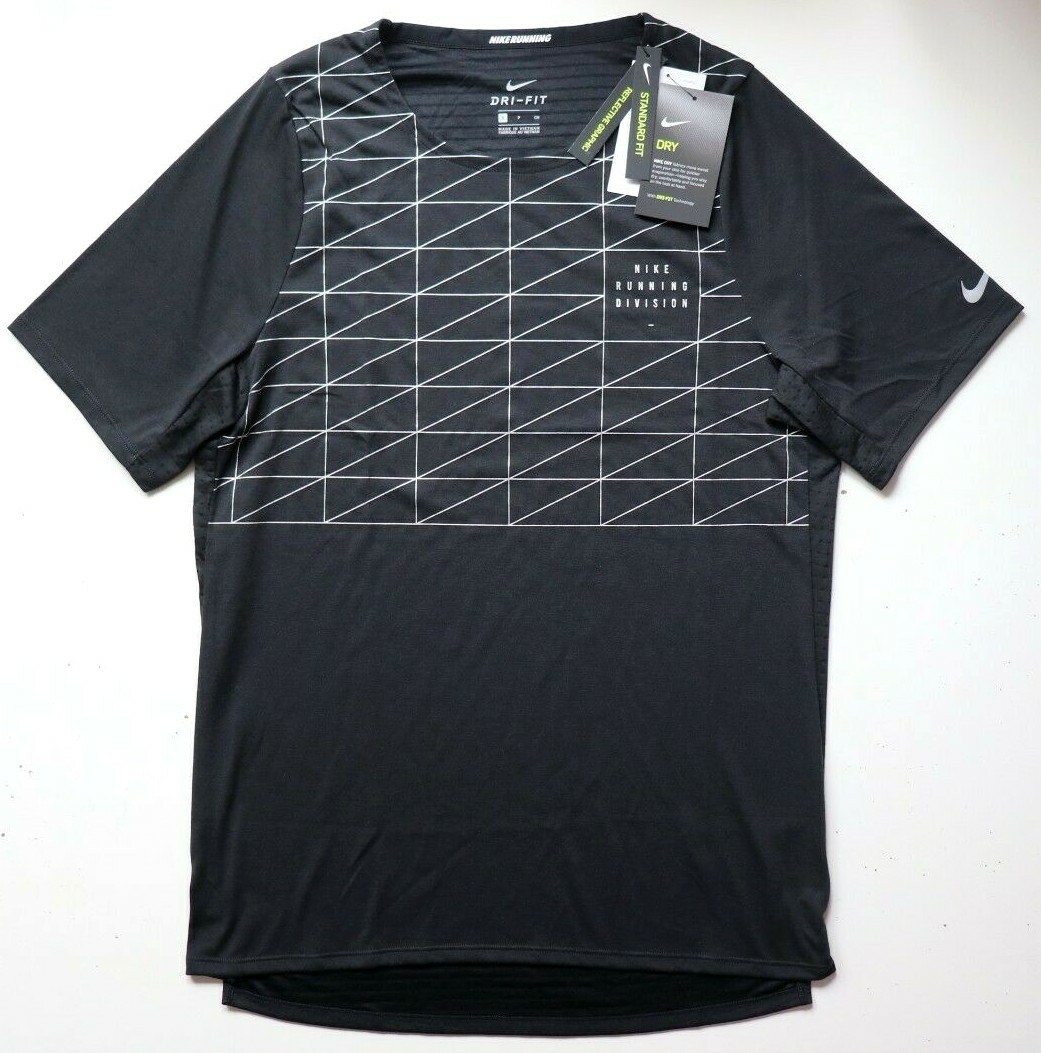NIKE RISE 365 RUN DIVISION FLASH RUNNING SHORT SLEEVE TOP BLACK CU7876-010 MEN S gallery