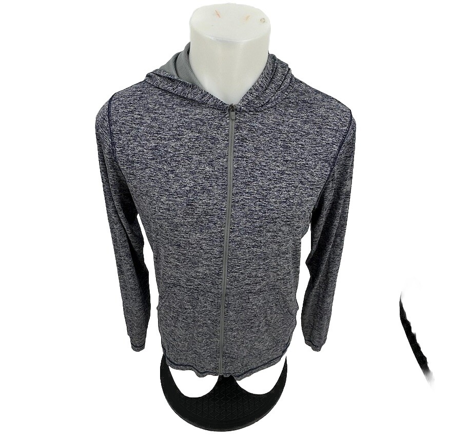 Under Armour Small Loose Men Full ZIP Hooded T-shirt Long Sleeve Stretchy ML9 gallery