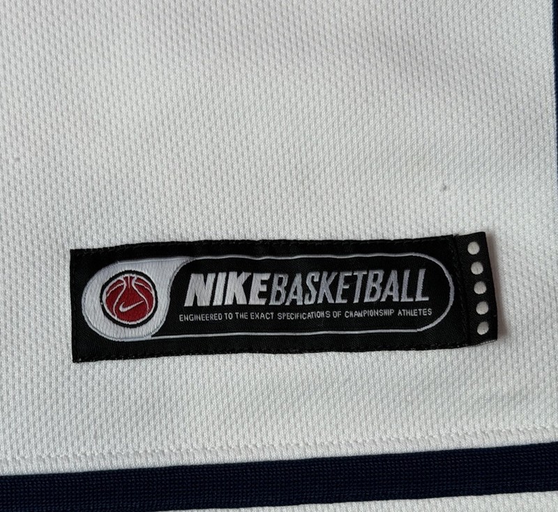 Nike Team 1/4 Zip Warm Up Shirt Sz XL Vintage 90's Basketball White/Navy gallery
