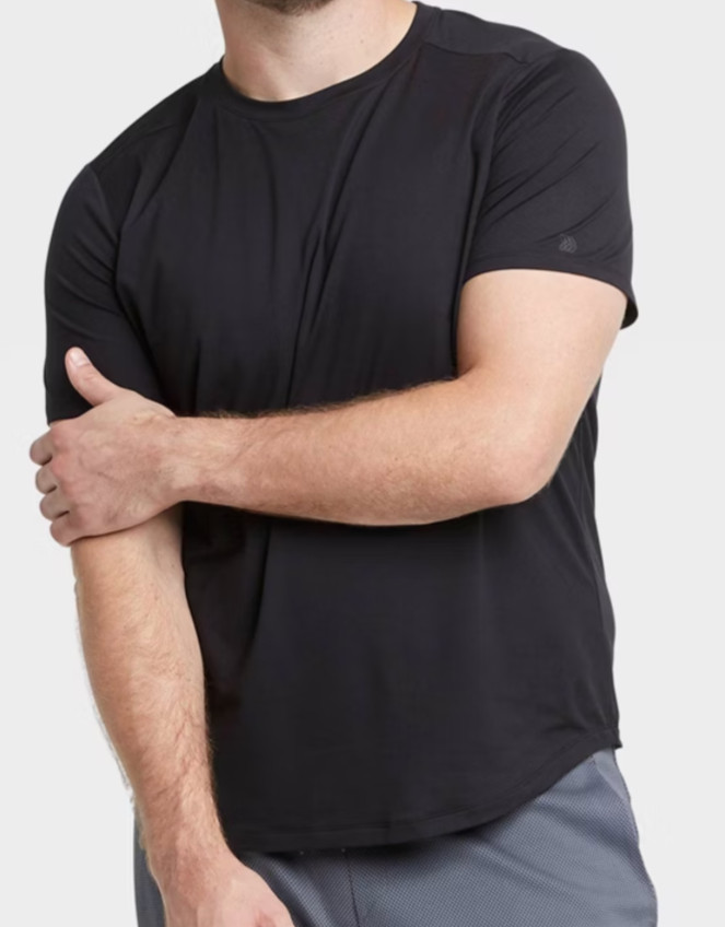 4pk All In Motion Short Sleeve Soft Stretch T-shirt BLK LRG Moist Wick UPF 50+ gallery