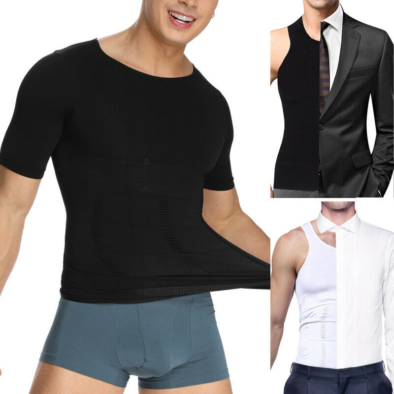Men Body Shaper Slimming Shirt Compression Vest Elastic Sculpting Slim Shapewear gallery