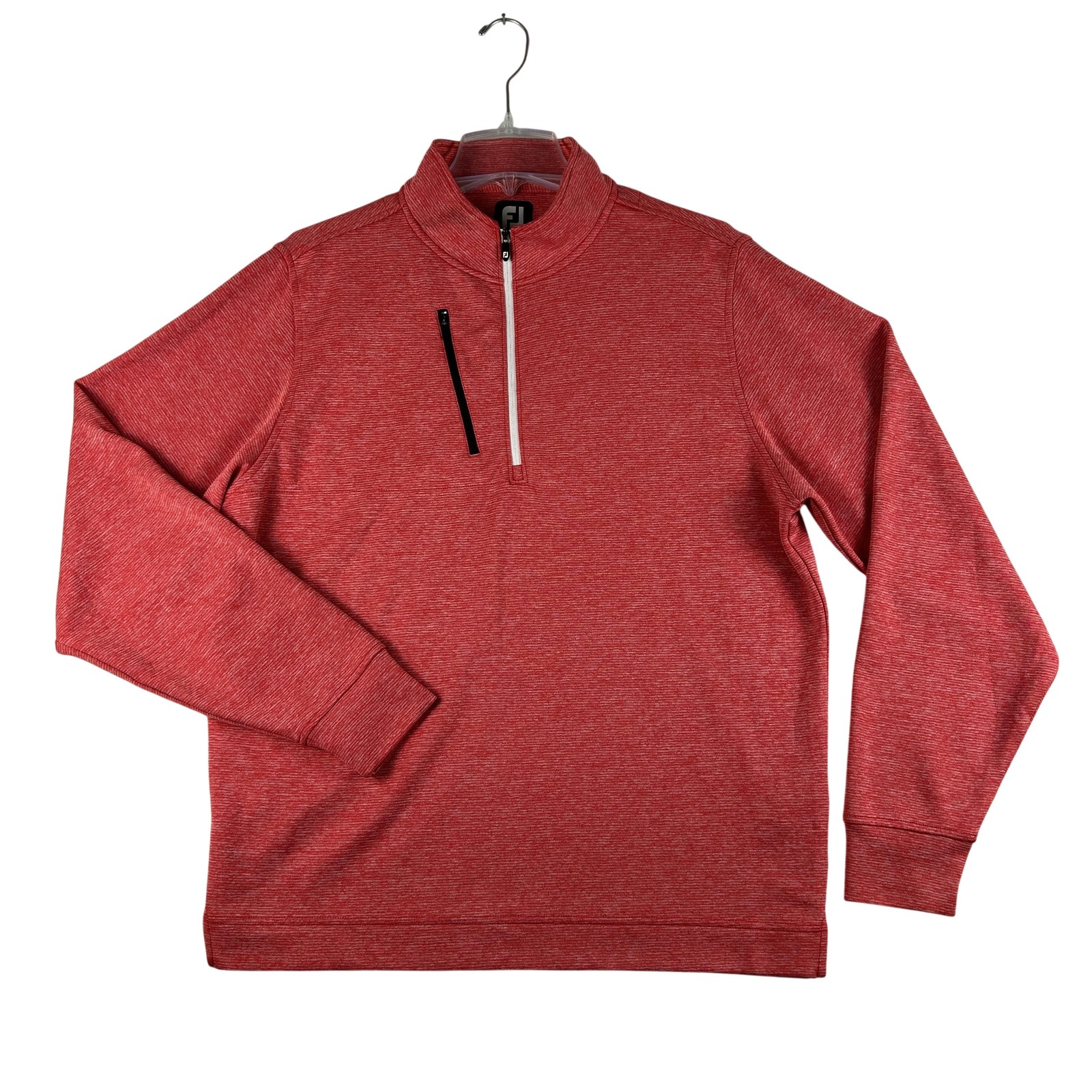 FootJoy Performance Pullover Mens Large Red 1/4 Zip Pocket Long Sleeve Golf gallery