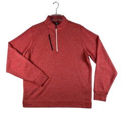 FootJoy Performance Pullover Mens Large Red 1/4 Zip Pocket Long Sleeve Golf