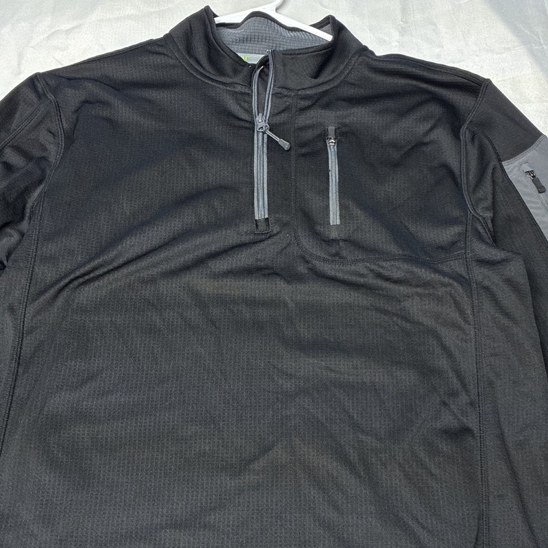 Men’s 1/4 Zip Athletic Pullover Long Sleeve Mock Neck Pockets Solid L gallery
