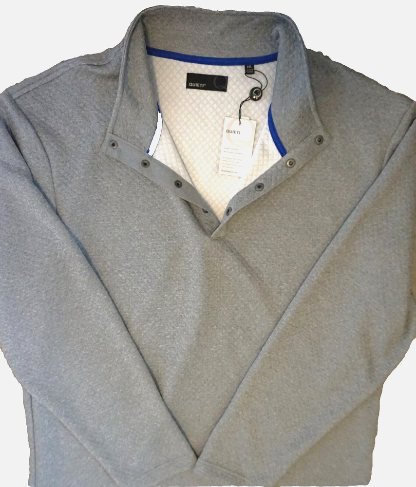 Mens 1/4 Zip Quilted Activewear Pullover by Quieti XXL Gray NWT