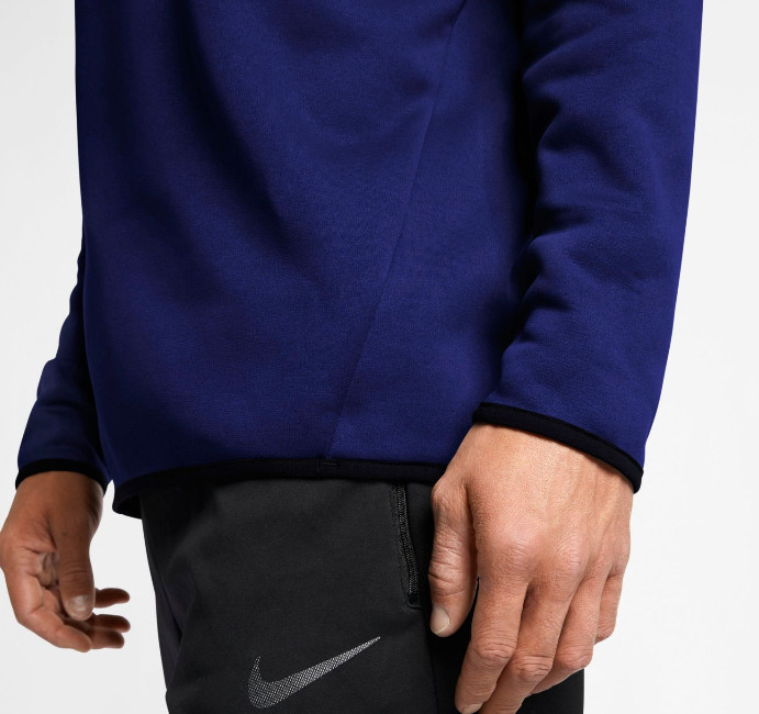 Nike Training Top Mens Small Therma Fleece Long Sleeve Quarter Zip Pullover Blue gallery