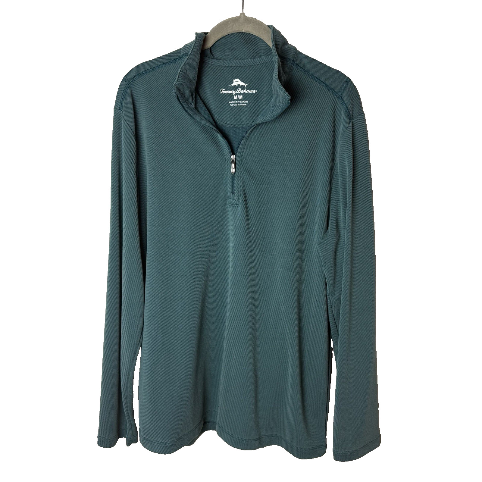 Tommy Bahama 1/4 Zip Pullover Sweater Teal Blue Size Medium Long Sleeves gallery