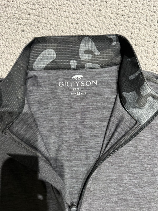 Men's GREYSON 1/4 Zip Performance Golf Pullover M DARK HEATHER GRAYISH gallery