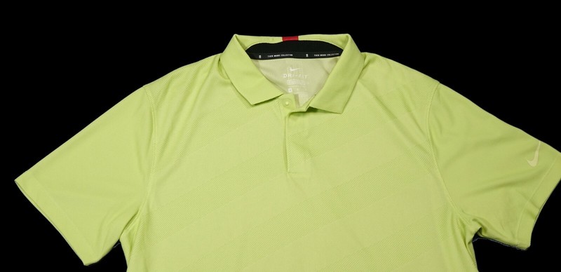 Nike Tiger Woods Collection Striped Golf Polo Shirt Lime Green CK6313 Medium gallery