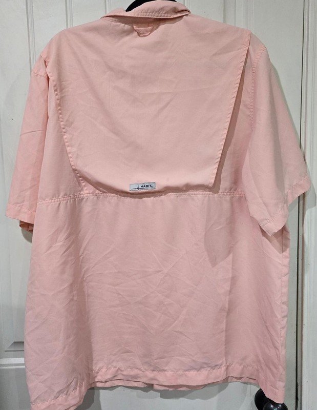 Habit Shirt Mens LARGE Pink/Peach Solar-Factor UPF 40 Performance Fishing/FLAW gallery