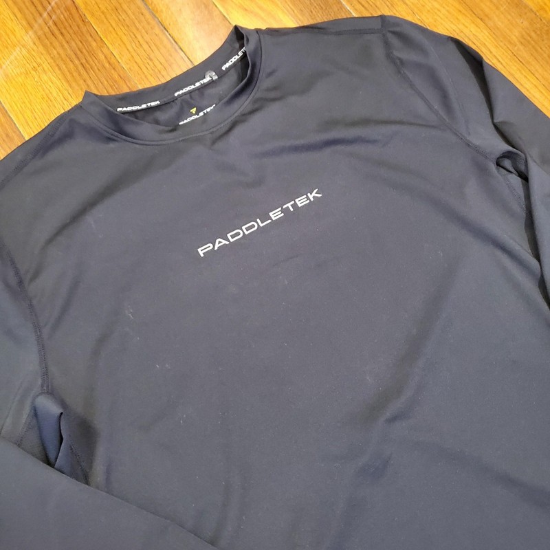 Paddletek Shirt Mens Medium Black Long Sleeve Performance Athletic Stretch Top gallery
