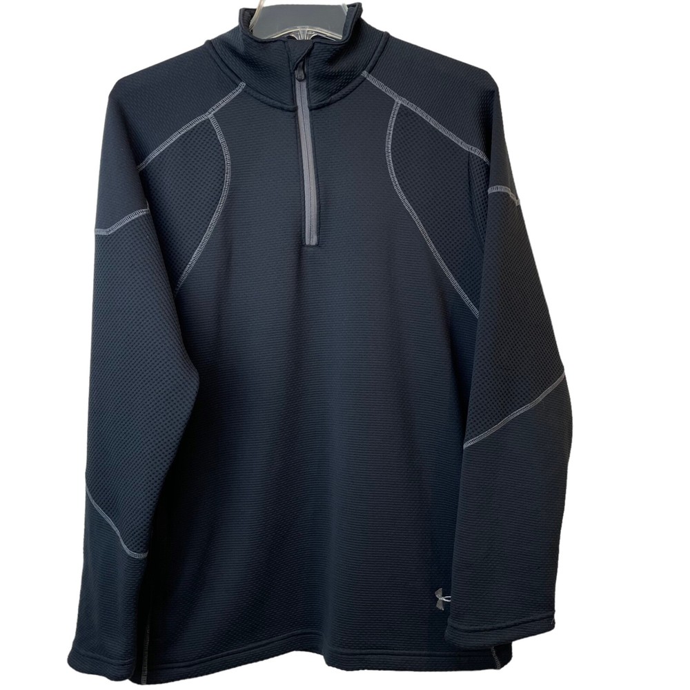 Under Armour Loose 1/4 Zip Pullover Men’s M All Season Gear 2 Zip Pockets Black