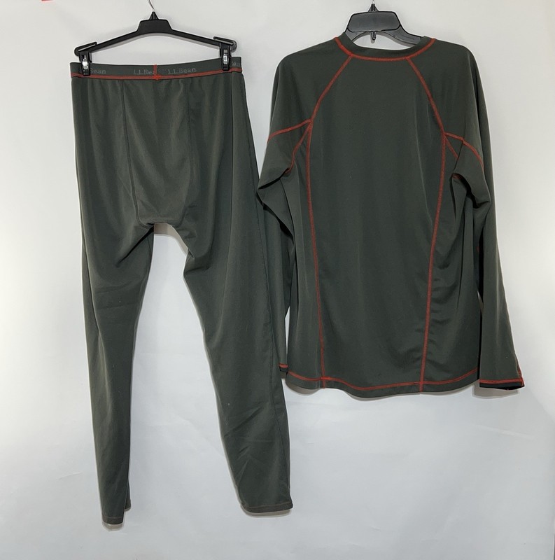 LL Bean Lightweight Long Sleeve Shirt Men L Tall Sport Stretch Base Layer Gray gallery