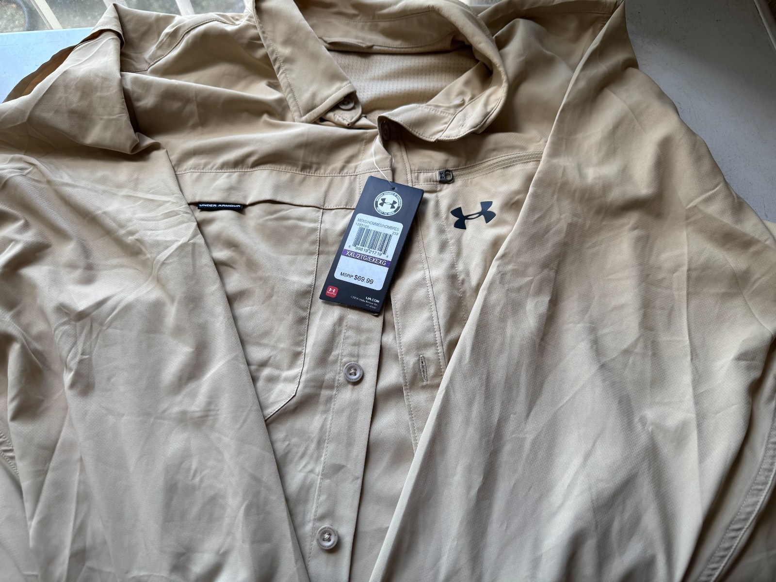 New Under Armour Heat Gear Vented Outdoor Shirt Long Sleeve Button Up Men’s 2XL gallery