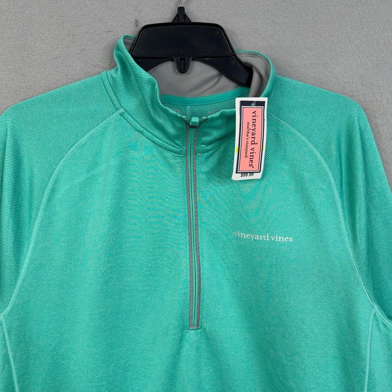 Vineyard Vines Pullover Men Medium Blue Aqua Performance Half Zip Golf NWT gallery