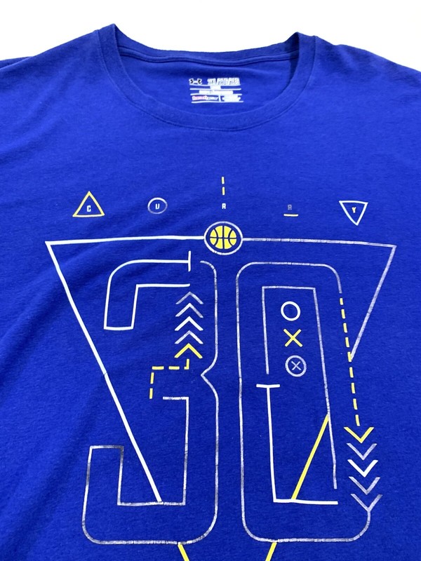 Under Armour Heat Gear Loose Steph Curry Tshirt Front/Back Blue 2XL gallery