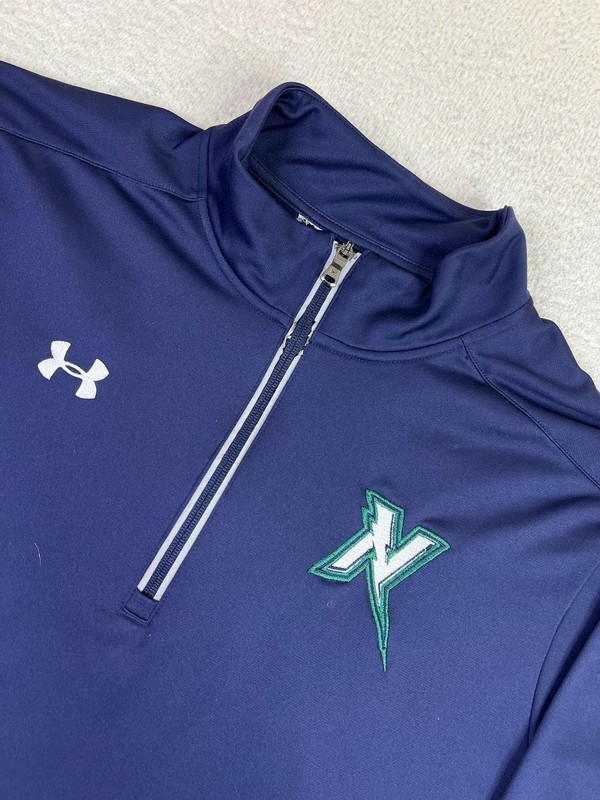 Under Armour 1/4 Zip Pullover Mens Navy Blue N Logo Athletic Performance Golf gallery