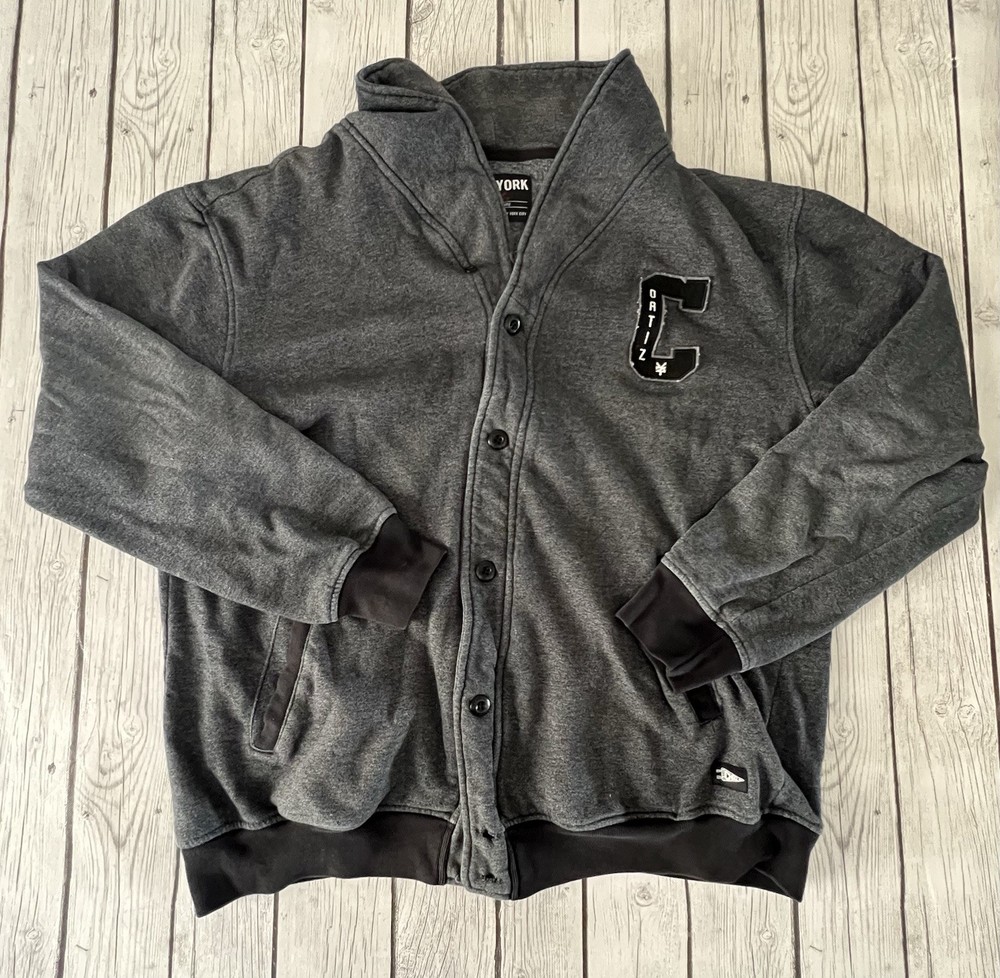 Y2K Zoo York Jacket Men’s XL Full Button Up Gray And Black Logo