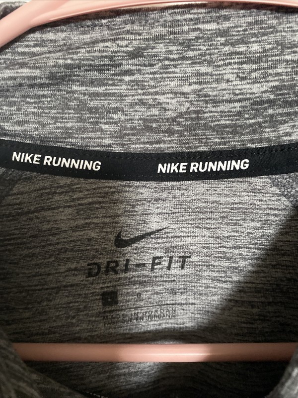 Nike Men's DriFit 1/4 Zip Running Shirt Athletic Gray Size Large gallery
