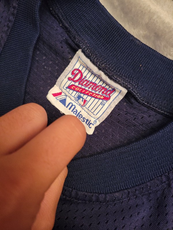 Vintage New York Yankees Majestic Jersey Men XL XLarge USA Diamond MLB Batting gallery