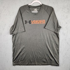 Under Armour Shirt Mens 2XL Gray HeatGear Short Sleeve Athletic Performance