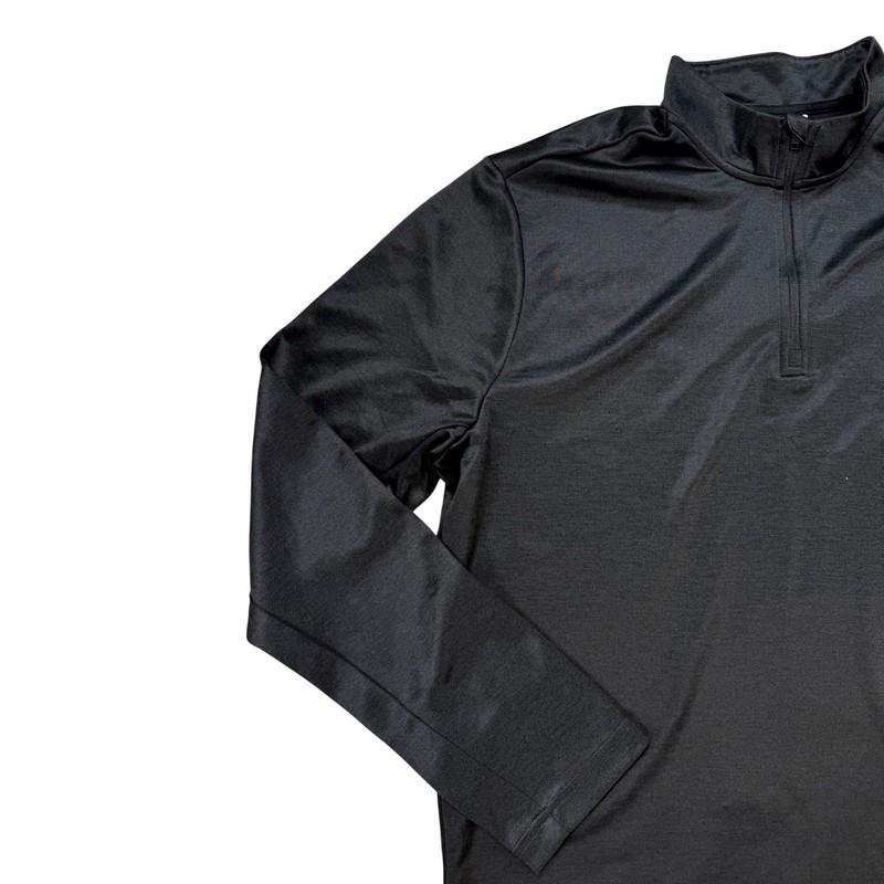 Reebok Quarter Zip Pullover Mens Large Black Excellent Athletic Training Top gallery