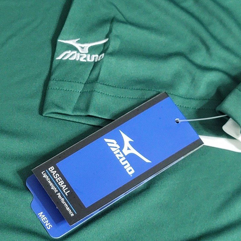 NWT Sz Medium Mizuno DryLite Baseball/Golf 1/4 Button Shirt Lightweight Green gallery