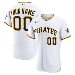Custom Nike MLB Pittsburgh Pirates Home Authentic Collection Stitcd White Jersey